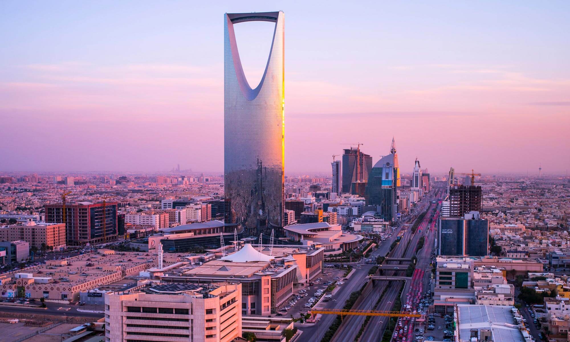 The 99-story Kingdom Centre in Saudi Arabia