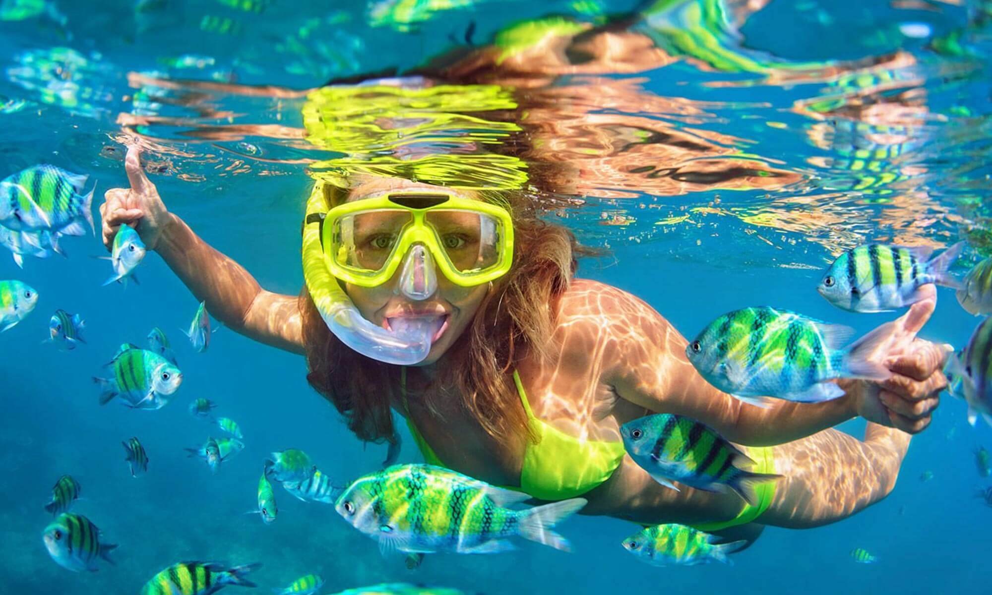 Outdoor activities at Mazatlu00e1n Bay in Mexico, include snorkelling