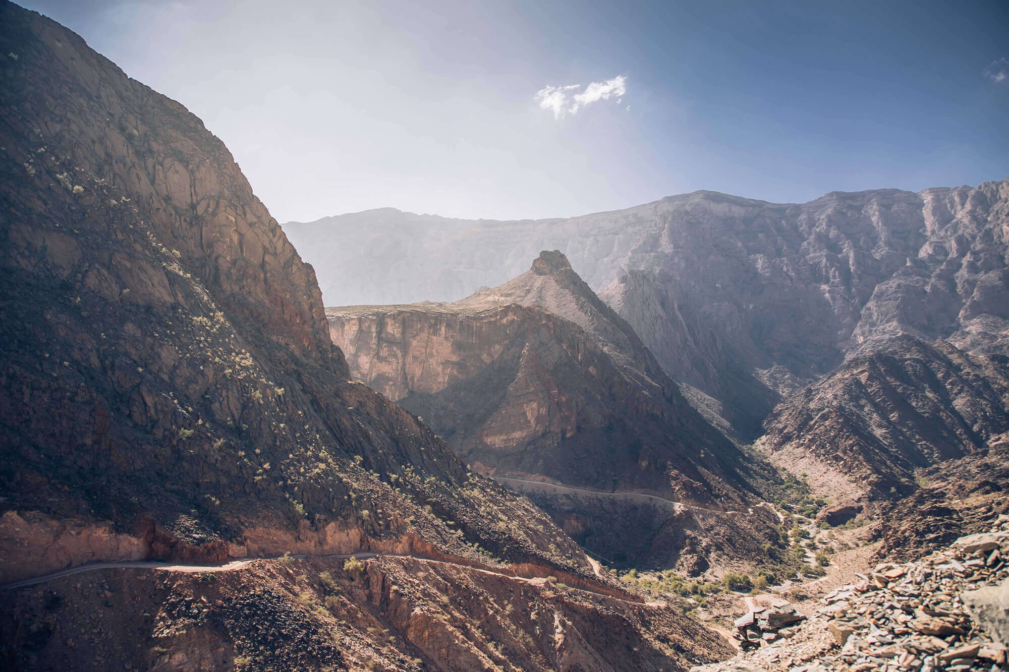 Oman is a country where valleys, mountains, and canyons combine to create monumental and fierce scenery