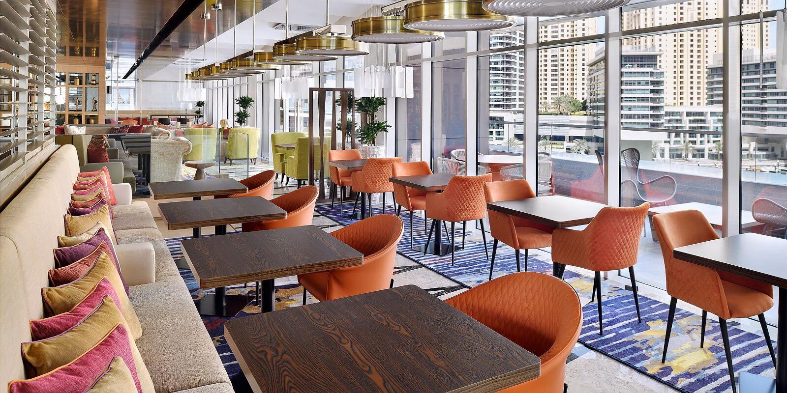 Crowne Plaza Dubai Marina Club Lounge Dining Area