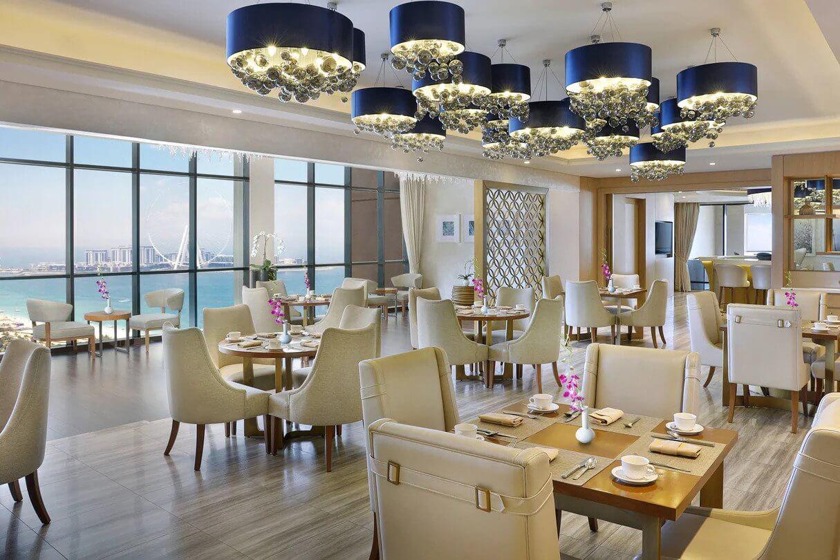 Habtoor Grand Resort Club Lounge Dining Tables