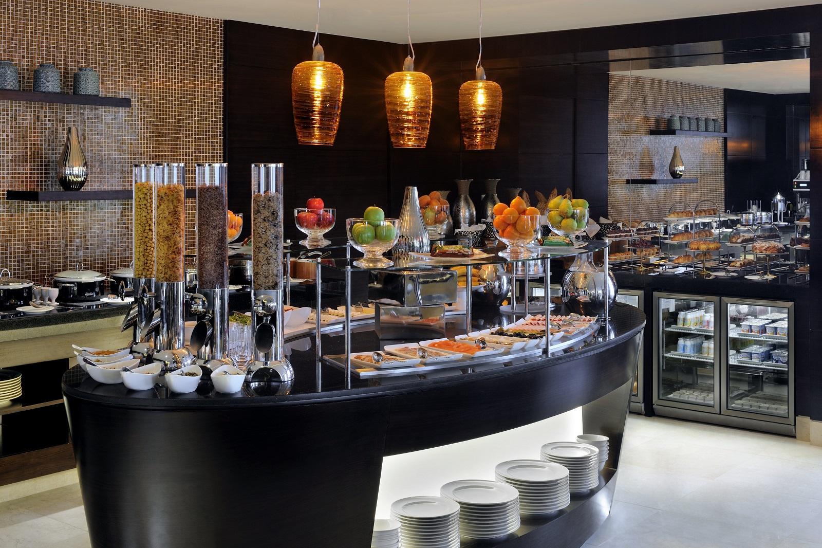 Marriott Hotel Al Jaddaf Dubai Executive Club Lounge Breakfast Spread