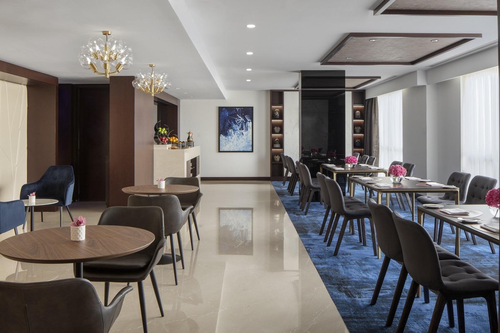 Pullman Dubai Creek City Centre Club Lounge Dining Tables