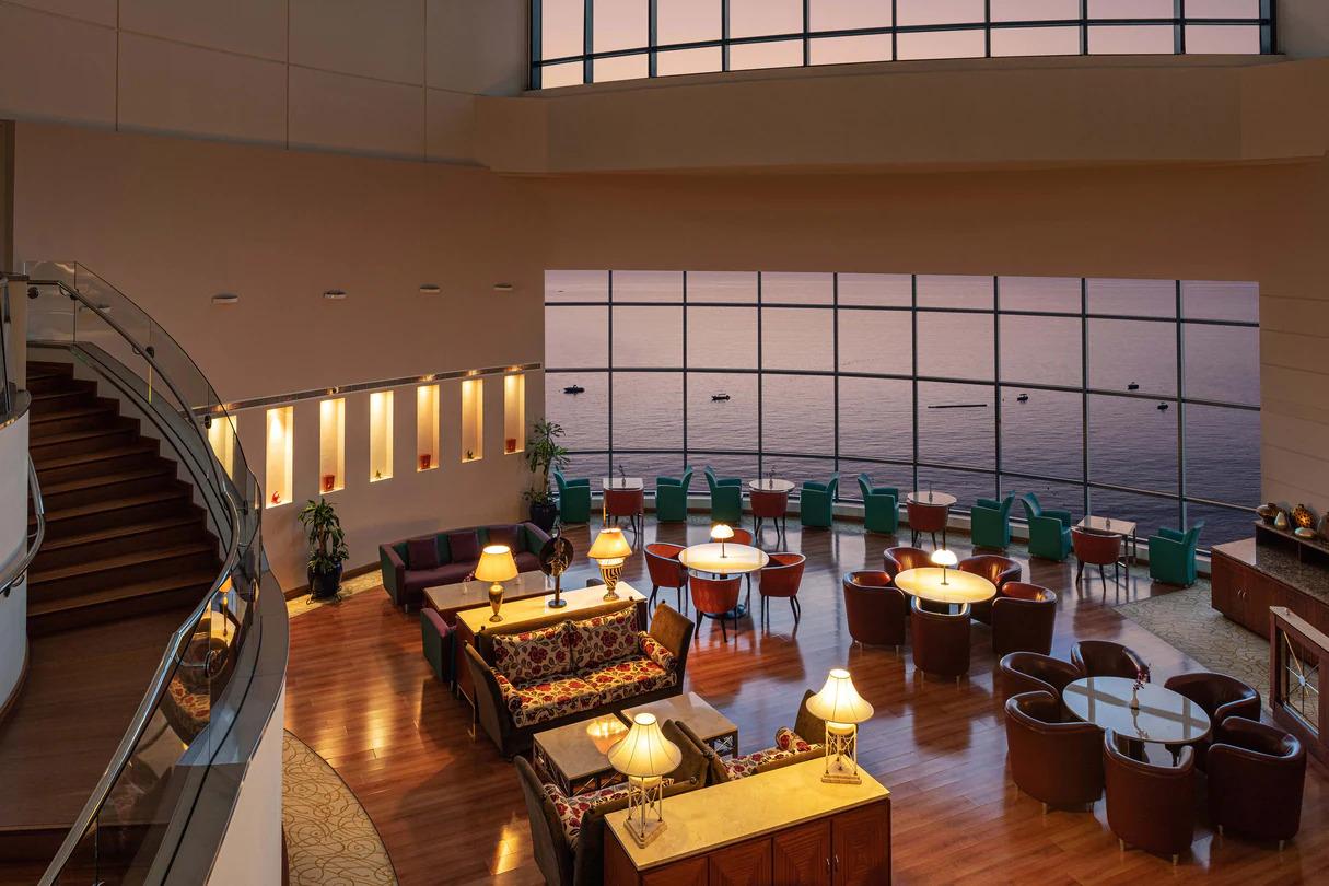 Le Meridien Al Aqah Beach Resort Club Lounge Aerial View