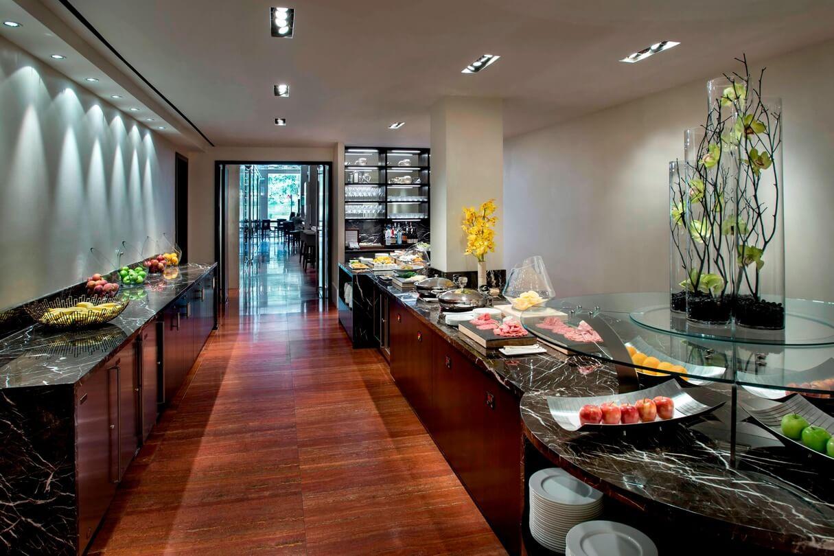 JW Marriott Essex House New York Executive Club Lounge Food Buffet Spread