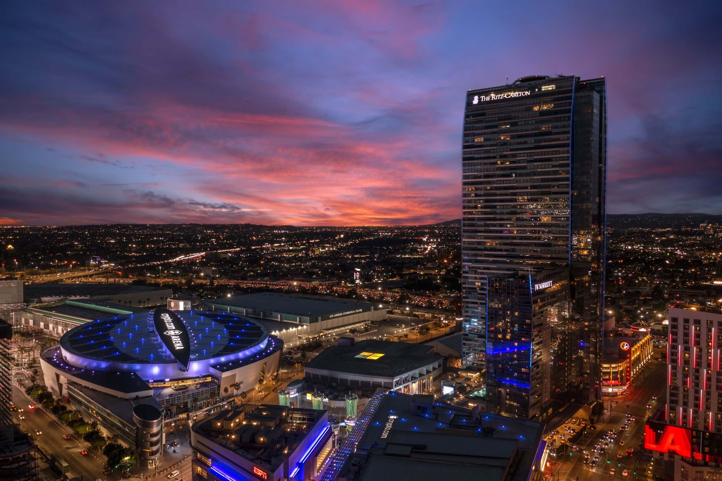 JW Marriott Los Angeles L.A. LIVE Aerial View