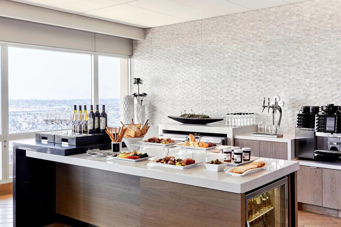 Los Angeles Airport Marriott Executive Club Lounge Food Spread