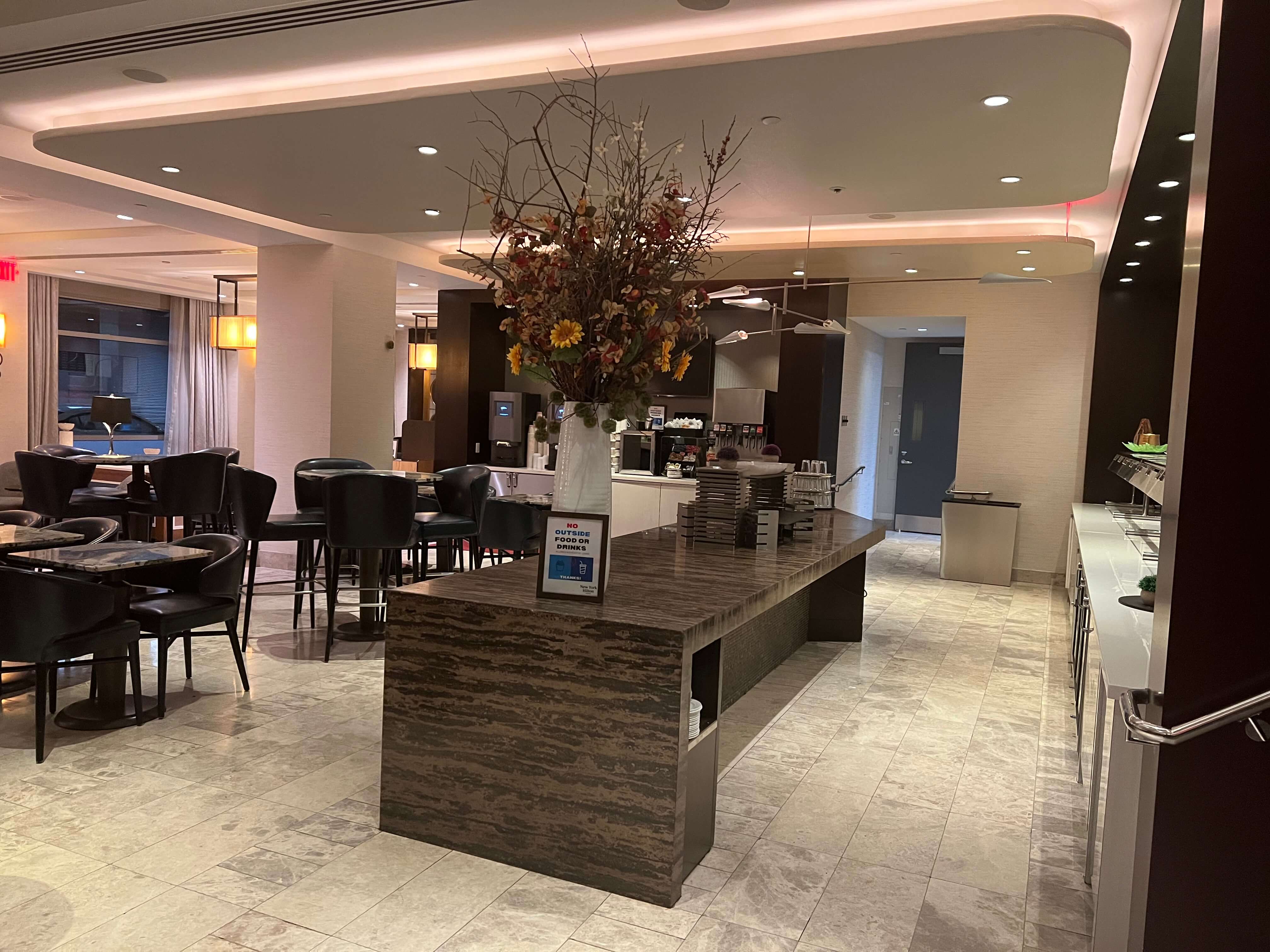 New York Hilton Midtown Executive Club Lounge Food Table