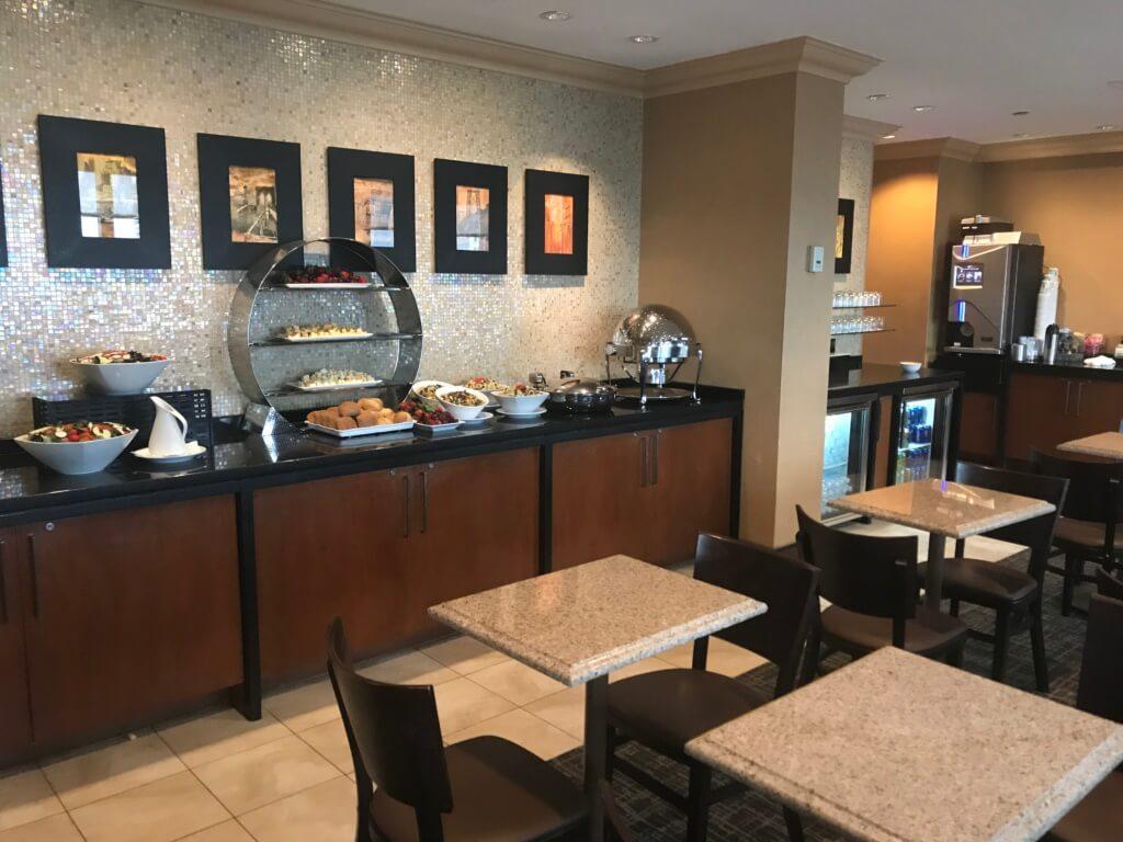 New York Marriott Downtown Executive Club Lounge Food Overview