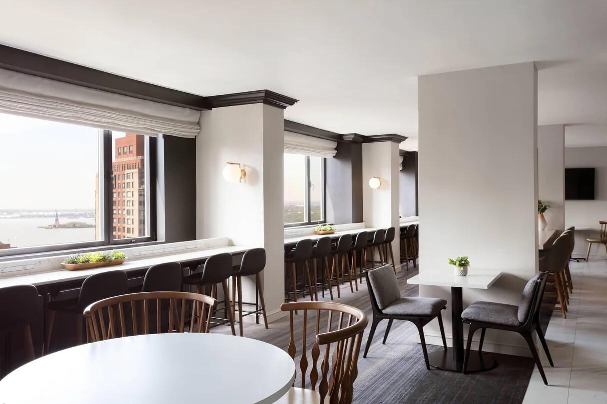 New York Marriott Downtown Executive Club Lounge Overview