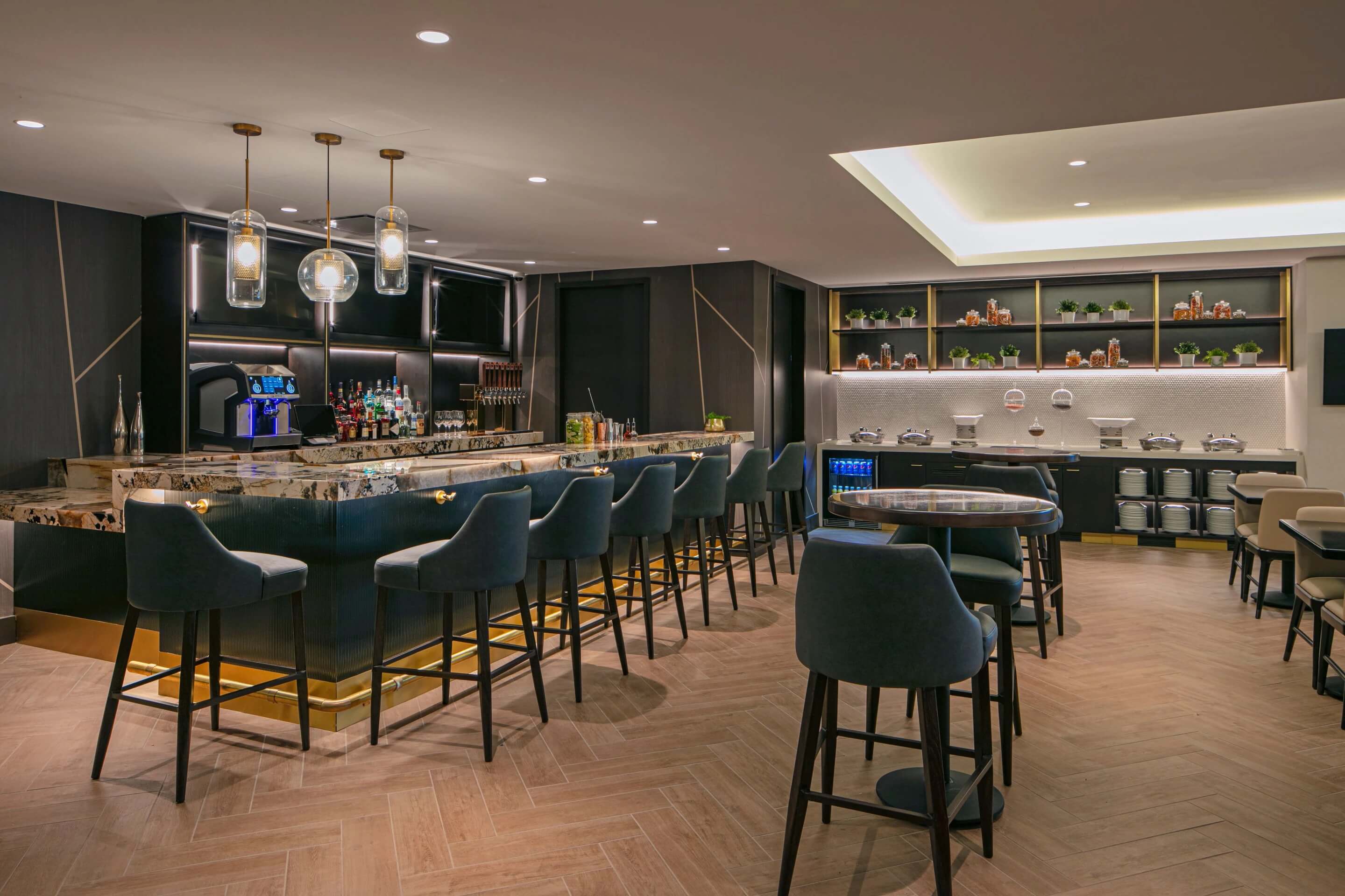 New York Marriott Marquis Executive Club Lounge Bar Area
