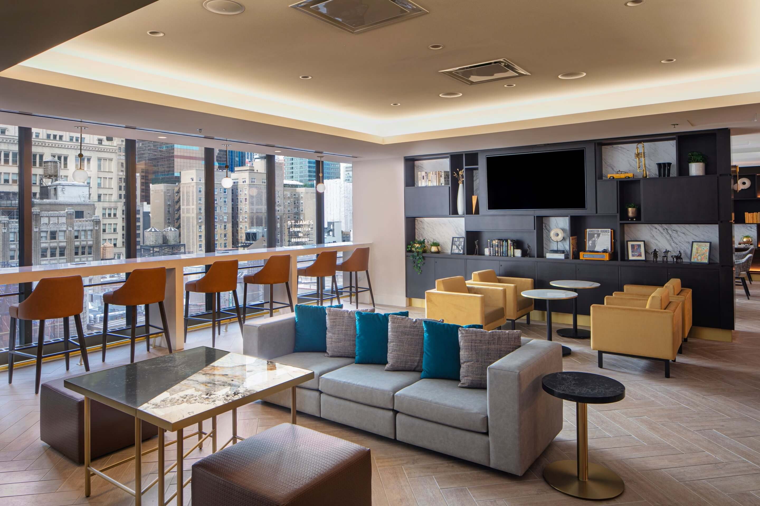 New York Marriott Marquis Executive Club Lounge Sofas