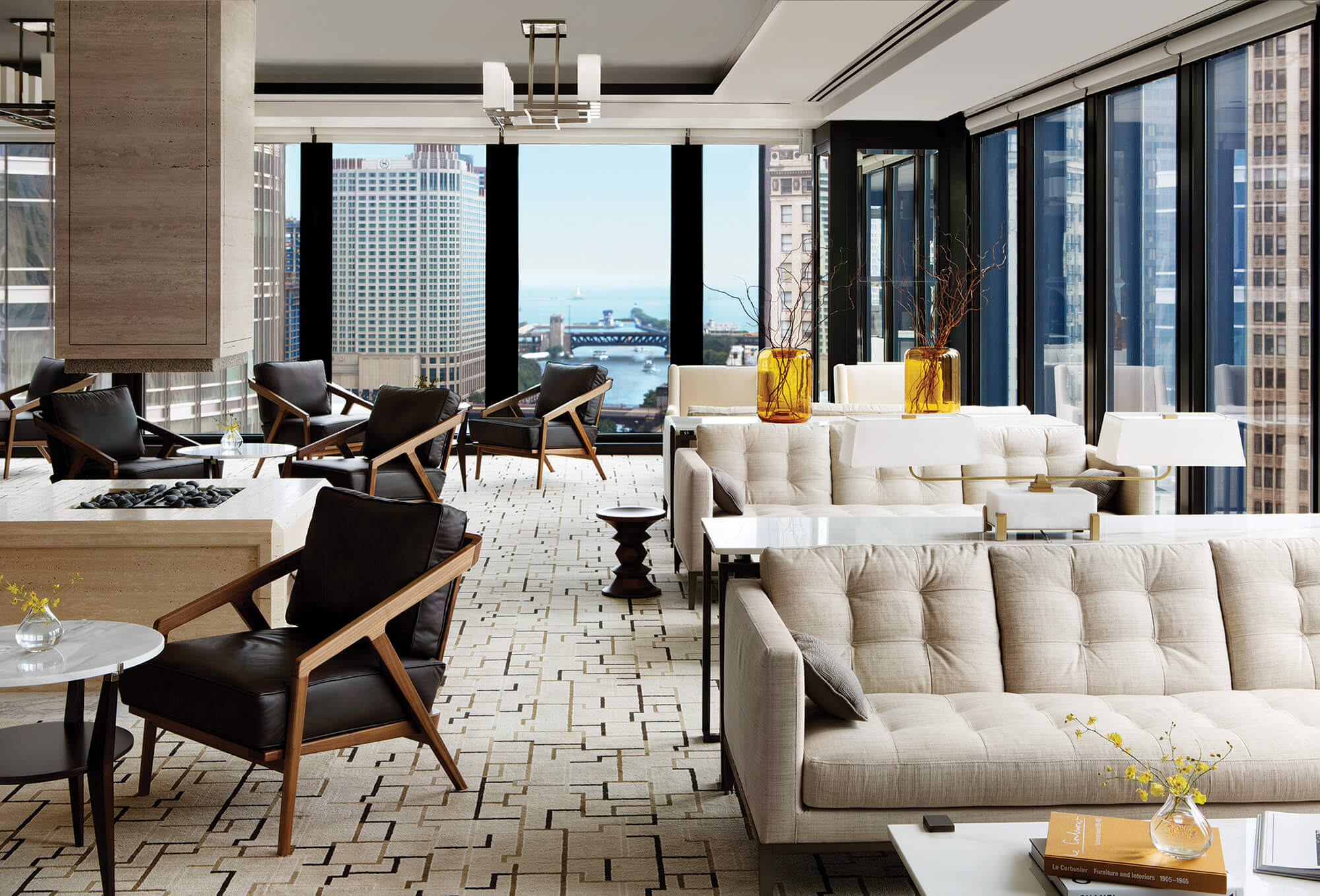 The Langham, Chicago Executive Club Lounge Sofa Seating Area