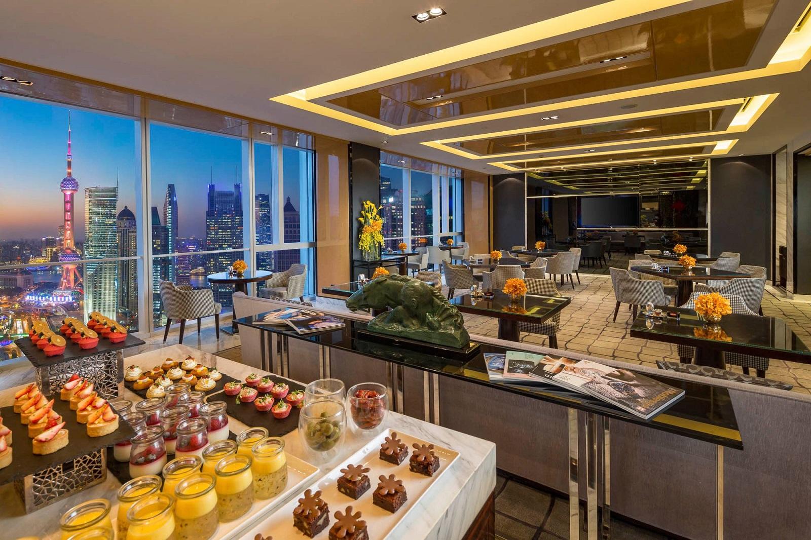Regent Shanghai Pudong Executive Club Lounge Buffet Spread