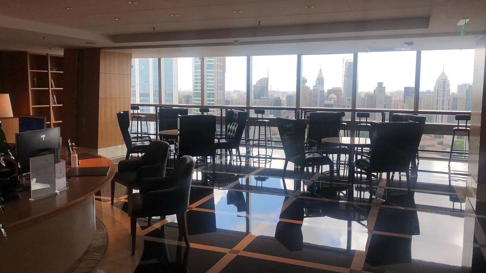 Shanghai Marriott Marquis City Centre Executive Club Lounge Tables