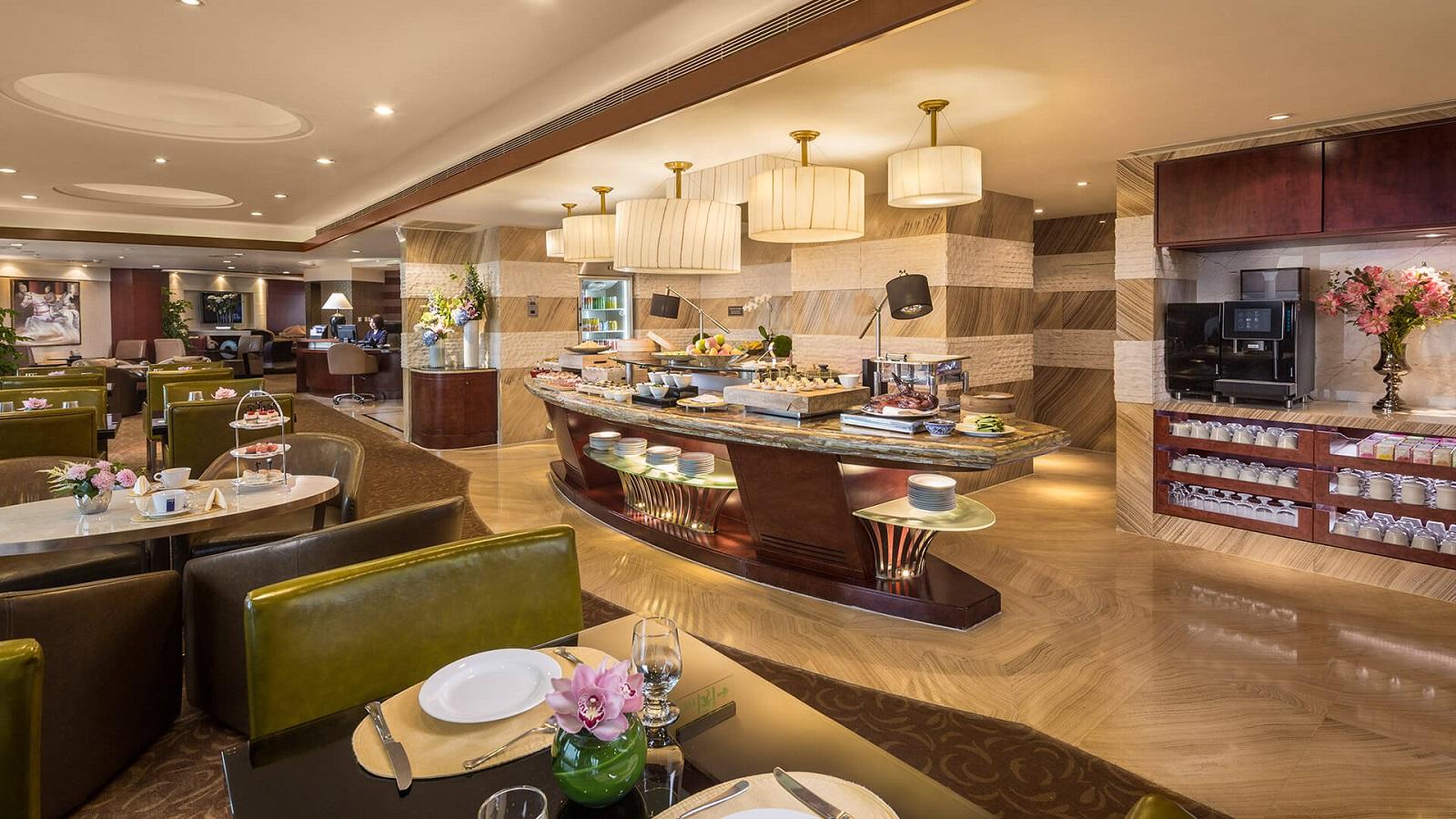 The Kunlun Jing An Executive Club Lounge Buffet Area