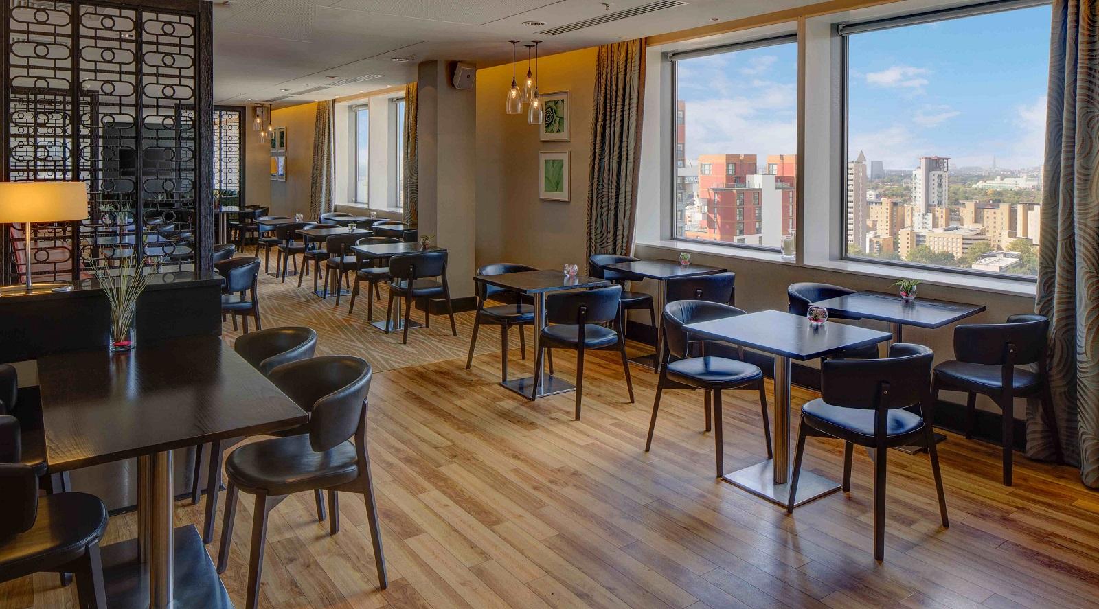 Hilton London Canary Wharf Executive Club Lounge Tables