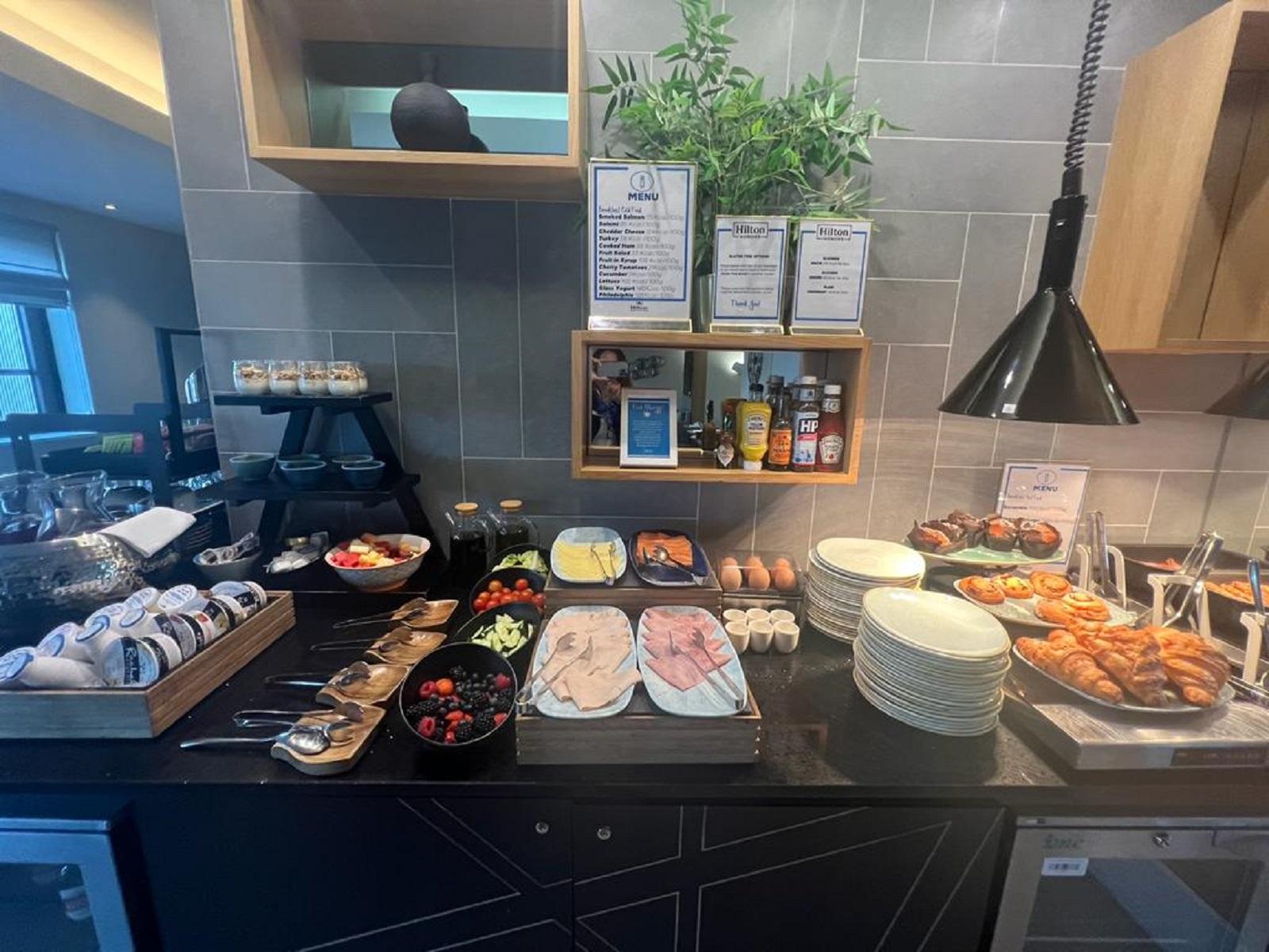 Hilton London Tower Bridge Executive Club Lounge Food Offerings