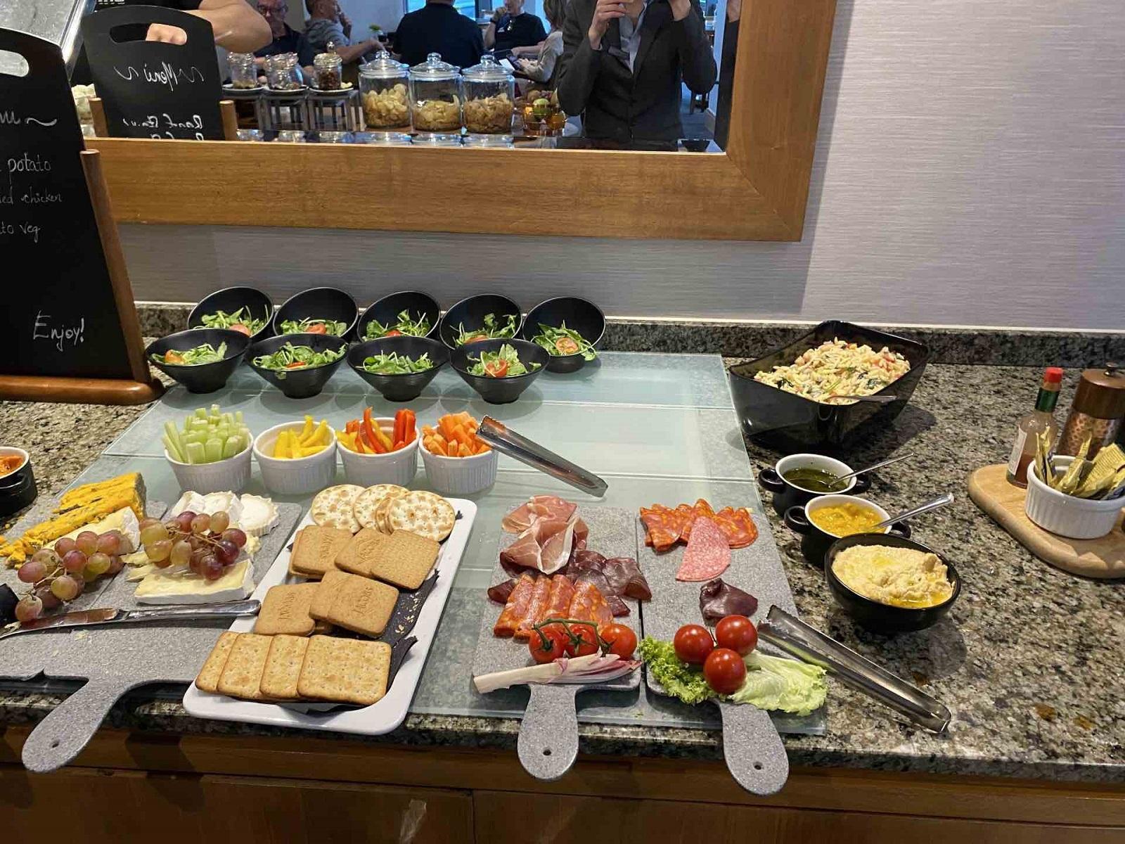 London Marriott Hotel Canary Wharf Executive Club Lounge Cold Foods